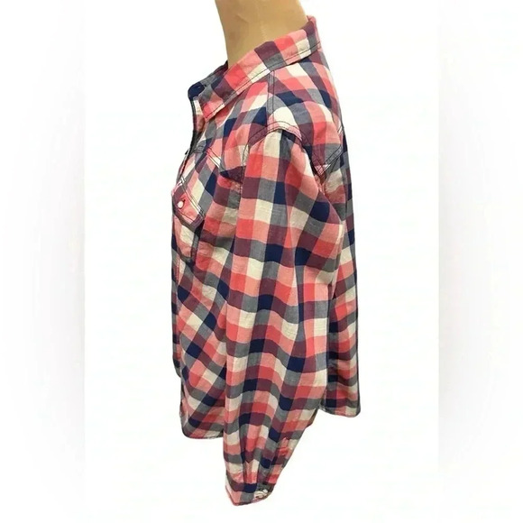 Bit & Bridle Pink, Blue & White Check, Long Sleeve, Button Down Western Shirt - Picture 4 of 10